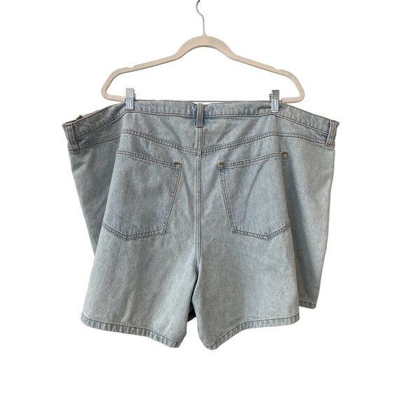 Abercrombie and Fitch Shorts Size 37 High Rise Loose Light Wash Denim Casual NEW - Picture 2 of 9